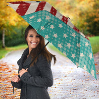 America Vintage 1976 50th Birthday Umbrella Retro Sunset Patriotic