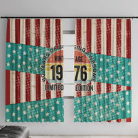 America Vintage 1976 50th Birthday Window Curtain Retro Sunset Patriotic
