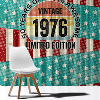 America Vintage 1976 50th Birthday Window Curtain Retro Sunset Patriotic