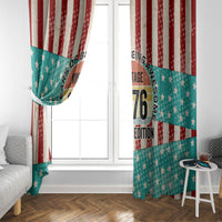 America Vintage 1976 50th Birthday Window Curtain Retro Sunset Patriotic