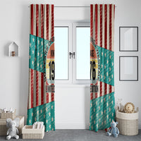 America Vintage 1976 50th Birthday Window Curtain Retro Sunset Patriotic