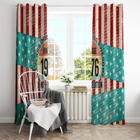 America Vintage 1976 50th Birthday Window Curtain Retro Sunset Patriotic