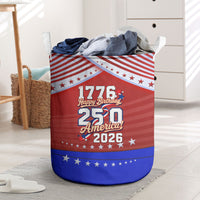 America Turns 250 I Turn 50 Laundry Basket Patriotic Eagle Flag Birthday Stars Stripes