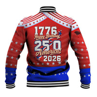 America Turns 250 I Turn 50 Baseball Jacket Patriotic Eagle Flag Birthday Stars Stripes