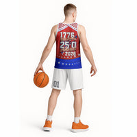America Turns 250 I Turn 50 Basketball Jersey Patriotic Eagle Flag Birthday Stars Stripes