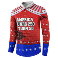 America Turns 250 I Turn 50 Button Sweatshirt Patriotic Eagle Flag Birthday Stars Stripes