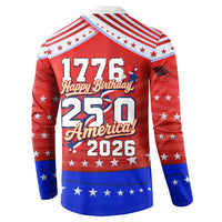 America Turns 250 I Turn 50 Button Sweatshirt Patriotic Eagle Flag Birthday Stars Stripes