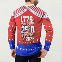 America Turns 250 I Turn 50 Button Sweatshirt Patriotic Eagle Flag Birthday Stars Stripes