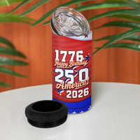 America Turns 250 I Turn 50 4 in 1 Can Cooler Tumbler Patriotic Eagle Flag Birthday Stars Stripes