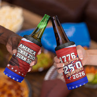 America Turns 250 I Turn 50 4 in 1 Can Cooler Tumbler Patriotic Eagle Flag Birthday Stars Stripes