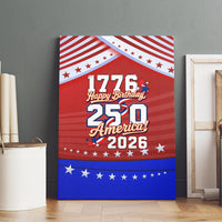 America Turns 250 I Turn 50 Canvas Wall Art Patriotic Eagle Flag Birthday Stars Stripes