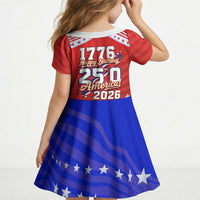 America Turns 250 I Turn 50 Kid Short Sleeve Dress Patriotic Eagle Flag Birthday Stars Stripes