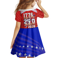 America Turns 250 I Turn 50 Kid Short Sleeve Dress Patriotic Eagle Flag Birthday Stars Stripes