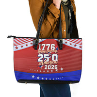 America Turns 250 I Turn 50 Leather Tote Bag Patriotic Eagle Flag Birthday Stars Stripes