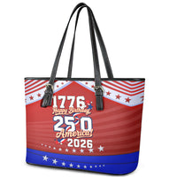 America Turns 250 I Turn 50 Leather Tote Bag Patriotic Eagle Flag Birthday Stars Stripes