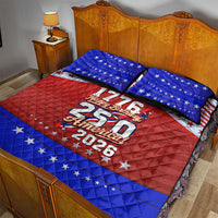 America Turns 250 I Turn 50 Quilt Bed Set Patriotic Eagle Flag Birthday Stars Stripes