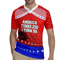 America Turns 250 I Turn 50 Rugby Jersey Patriotic Eagle Flag Birthday Stars Stripes