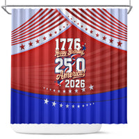 America Turns 250 I Turn 50 Shower Curtain Patriotic Eagle Flag Birthday Stars Stripes