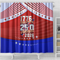 America Turns 250 I Turn 50 Shower Curtain Patriotic Eagle Flag Birthday Stars Stripes