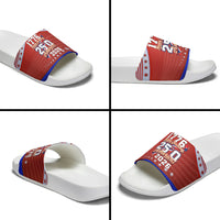 America Turns 250 I Turn 50 Slide Sandals Patriotic Eagle Flag Birthday Stars Stripes