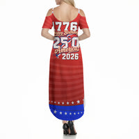 America Turns 250 I Turn 50 Summer Maxi Dress Patriotic Eagle Flag Birthday Stars Stripes