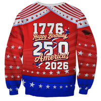 America Turns 250 I Turn 50 Sweatshirt Patriotic Eagle Flag Birthday Stars Stripes