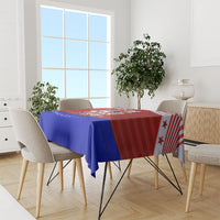 America Turns 250 I Turn 50 Tablecloth Patriotic Eagle Flag Birthday Stars Stripes