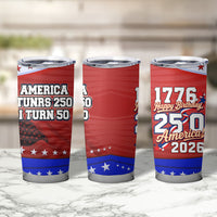 America Turns 250 I Turn 50 Tumbler Cup Patriotic Eagle Flag Birthday Stars Stripes