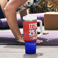 America Turns 250 I Turn 50 Tumbler With Handle Patriotic Eagle Flag Birthday Stars Stripes