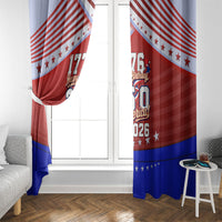 America Turns 250 I Turn 50 Window Curtain Patriotic Eagle Flag Birthday Stars Stripes