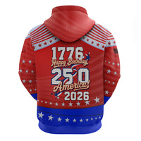 America Turns 250 I Turn 50 Zip Hoodie Patriotic Eagle Flag Birthday Stars Stripes