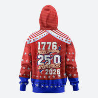 America Turns 250 I Turn 50 Zip Hoodie Patriotic Eagle Flag Birthday Stars Stripes
