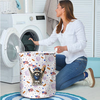 USA America Raccoon Hot Dog 250 Years Laundry Basket 4th of July 1776-2026 Patriotic Fireworks