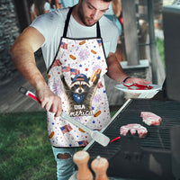 USA America Raccoon Hot Dog 250 Years Apron 4th of July 1776-2026 Patriotic Fireworks