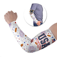 USA America Raccoon Hot Dog 250 Years Arm Sleeves 4th of July 1776-2026 Patriotic Fireworks