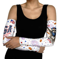 USA America Raccoon Hot Dog 250 Years Arm Sleeves 4th of July 1776-2026 Patriotic Fireworks