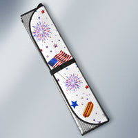 USA America Raccoon Hot Dog 250 Years Auto Sun Shade 4th of July 1776-2026 Patriotic Fireworks