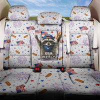 USA America Raccoon Hot Dog 250 Years Back Car Seat Cover 4th of July 1776-2026 Patriotic Fireworks