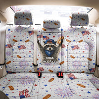 USA America Raccoon Hot Dog 250 Years Back Car Seat Cover 4th of July 1776-2026 Patriotic Fireworks