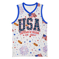 USA America Raccoon Hot Dog 250 Years Basketball Jersey 4th of July 1776-2026 Patriotic Fireworks