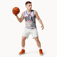 USA America Raccoon Hot Dog 250 Years Basketball Jersey 4th of July 1776-2026 Patriotic Fireworks