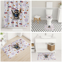 USA America Raccoon Hot Dog 250 Years Bathroom Set 4th of July 1776-2026 Patriotic Fireworks
