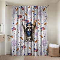 USA America Raccoon Hot Dog 250 Years Bathroom Set 4th of July 1776-2026 Patriotic Fireworks