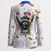 USA America Raccoon Hot Dog 250 Years Blazer 4th of July 1776-2026 Patriotic Fireworks