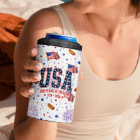 USA America Raccoon Hot Dog 250 Years 4 in 1 Can Cooler Tumbler 4th of July 1776-2026 Patriotic Fireworks