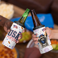 USA America Raccoon Hot Dog 250 Years 4 in 1 Can Cooler Tumbler 4th of July 1776-2026 Patriotic Fireworks