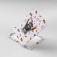 USA America Raccoon Hot Dog 250 Years Canvas Wall Art 4th of July 1776-2026 Patriotic Fireworks