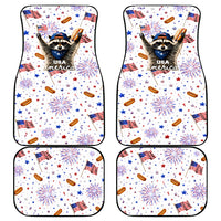USA America Raccoon Hot Dog 250 Years Car Mats 4th of July 1776-2026 Patriotic Fireworks