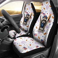 USA America Raccoon Hot Dog 250 Years Car Seat Cover 4th of July 1776-2026 Patriotic Fireworks