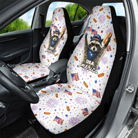 USA America Raccoon Hot Dog 250 Years Car Seat Cover 4th of July 1776-2026 Patriotic Fireworks